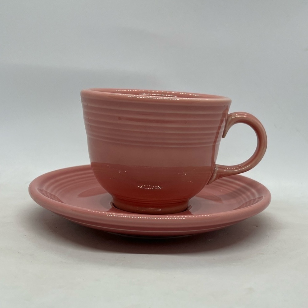 Fiesta Rose Pink Teacup and Saucer 1996